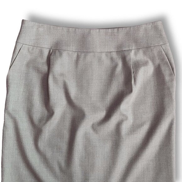 Talbots Womens Sz 12 Italian Stretch Wool Skirt with Pockets Tan Lined Classic - Picture 2 of 5